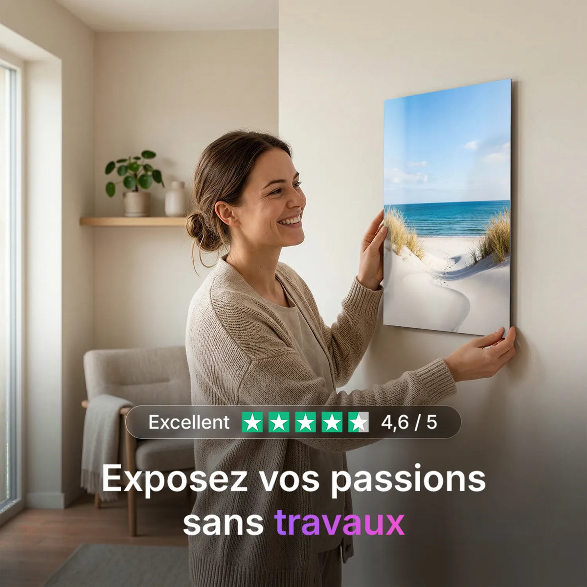 Tableau Plage de sable blanc | en Métal Format A3