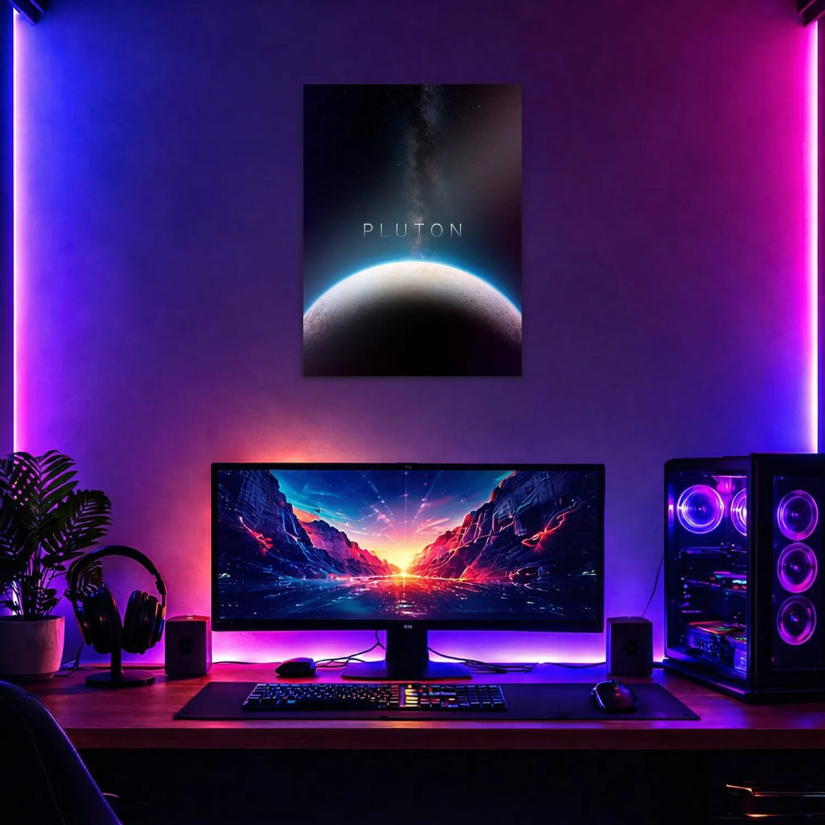 Tableau Pluton Horizon | en Métal Format A3