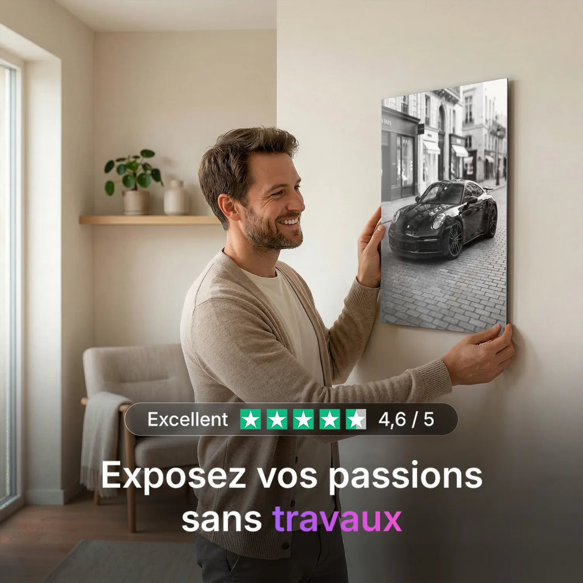 Tableau Porsche 911 Turbo S — Haussmannien | en Métal Format A3