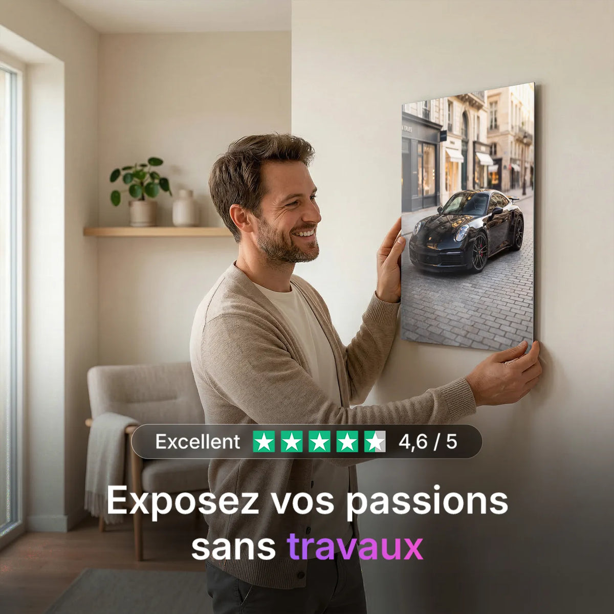 Tableau Porsche 911 Turbo S — Haussmannien | en Métal Format A3