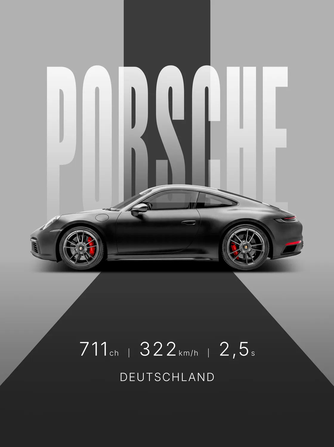 Tableau Porsche 911 Turbo S — Studio | en Métal Format A3