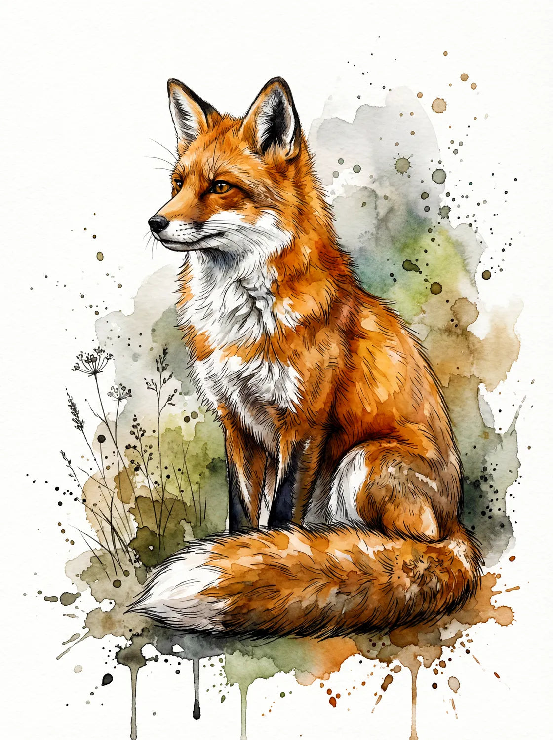 Tableau Renard Artistique | en Métal Format A3