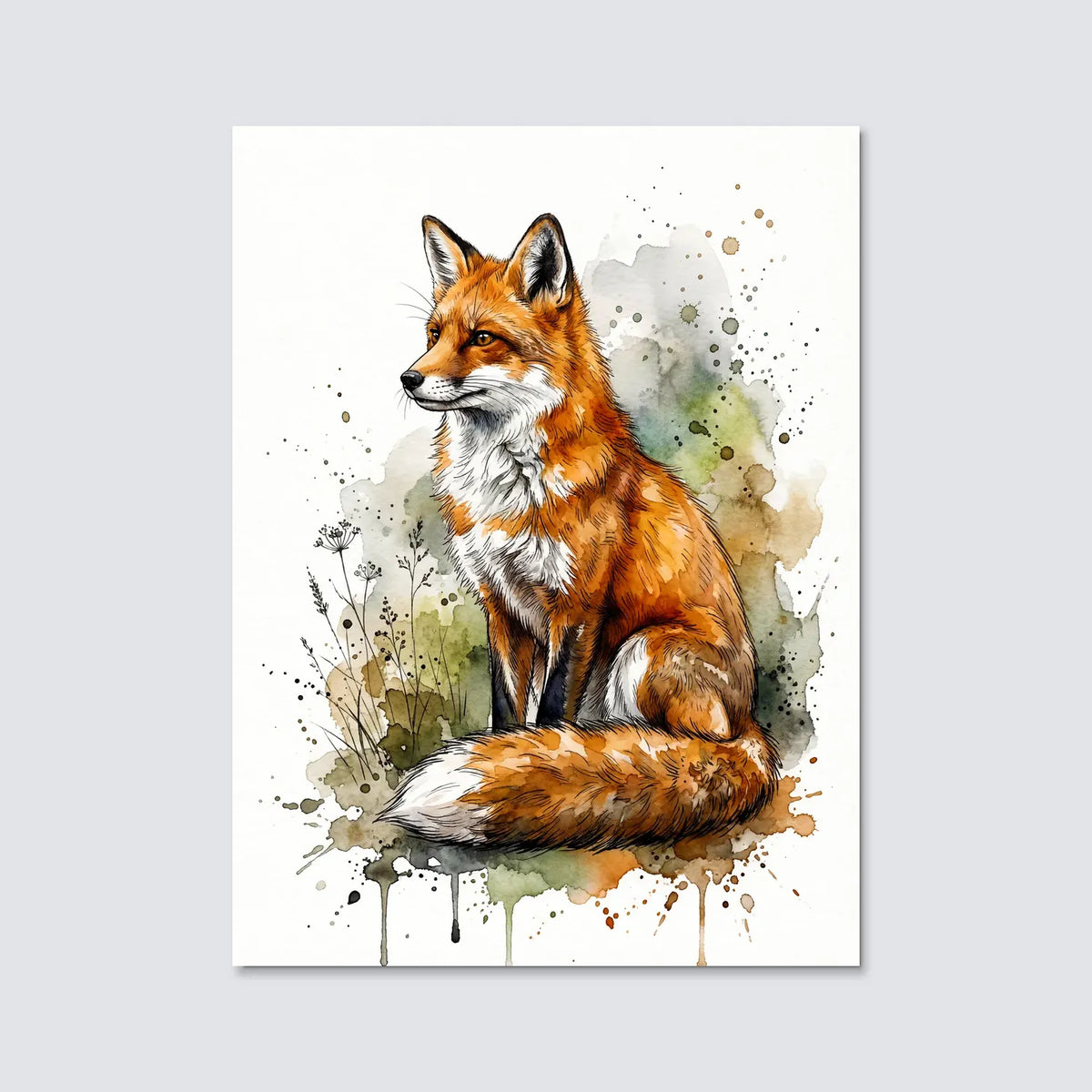 Tableau Renard Artistique | en Métal Format A3
