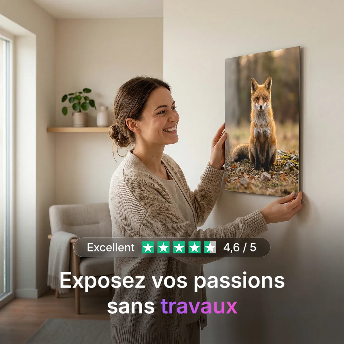 Tableau Renard Sauvage | en Métal Format A3