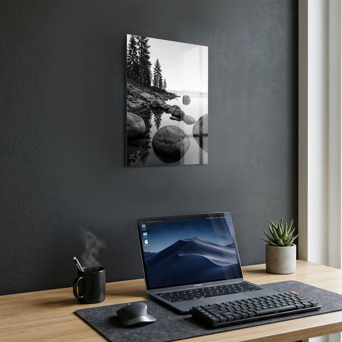 Tableau faire des ricochets N&B | en Métal Format A3