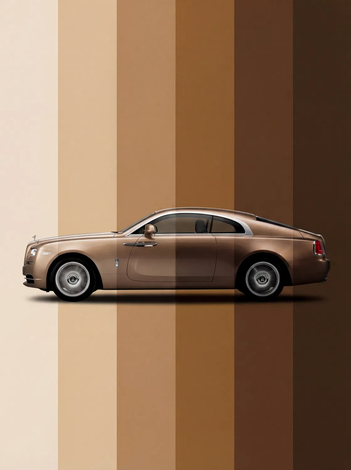 Tableau Rolls-Royce Wraith — Dégradé | en Métal Format A3