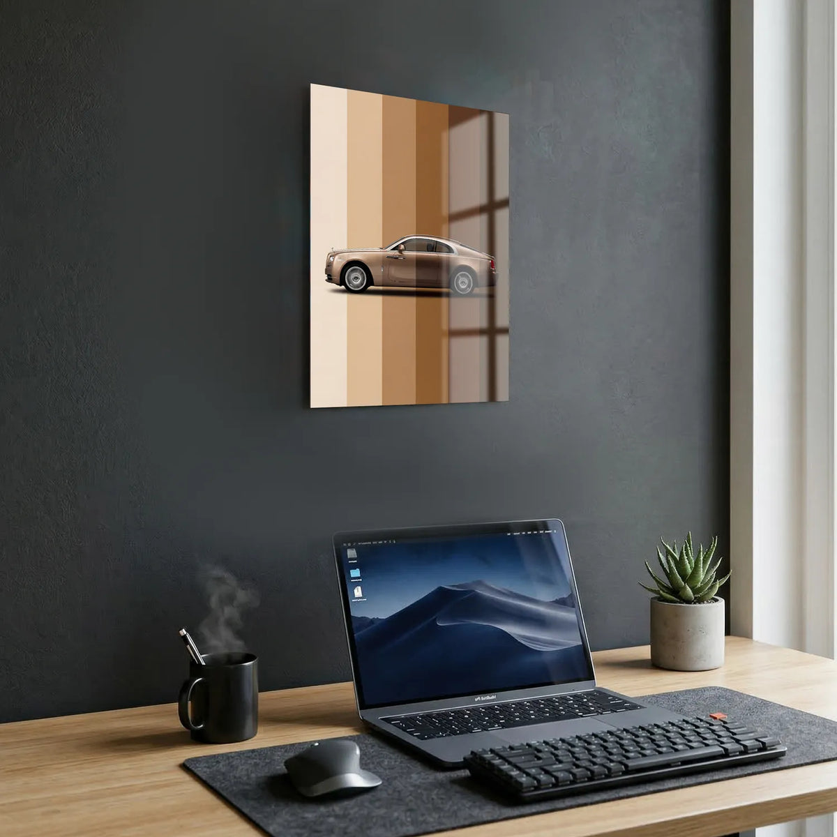 Tableau Rolls-Royce Wraith — Dégradé | en Métal Format A3