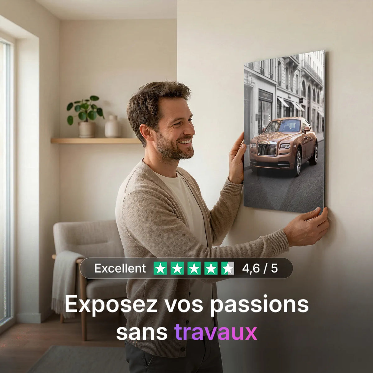 Tableau Rolls-Royce Wraith — Haussmannien | en Métal Format A3