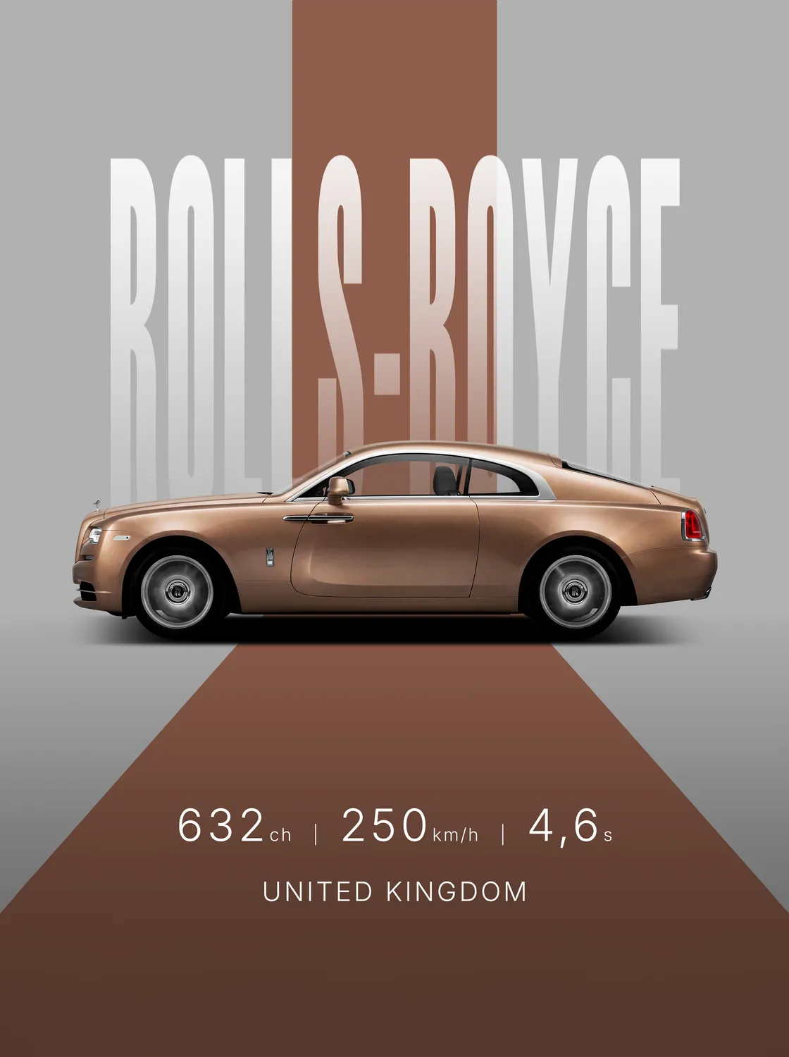 Tableau Rolls-Royce Wraith — Studio | en Métal Format A3
