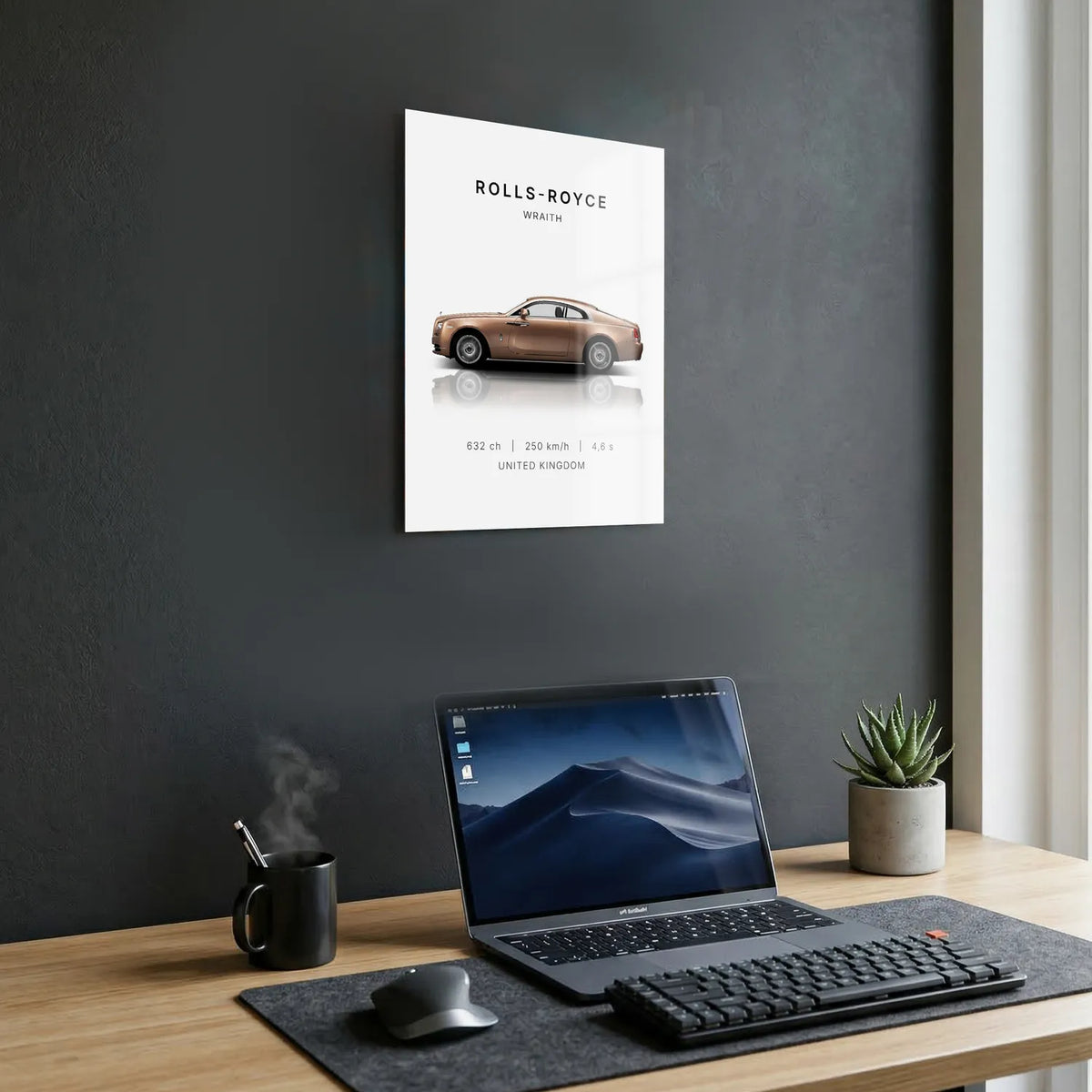 Tableau Rolls-Royce Wraith — Performances | en Métal Format A3