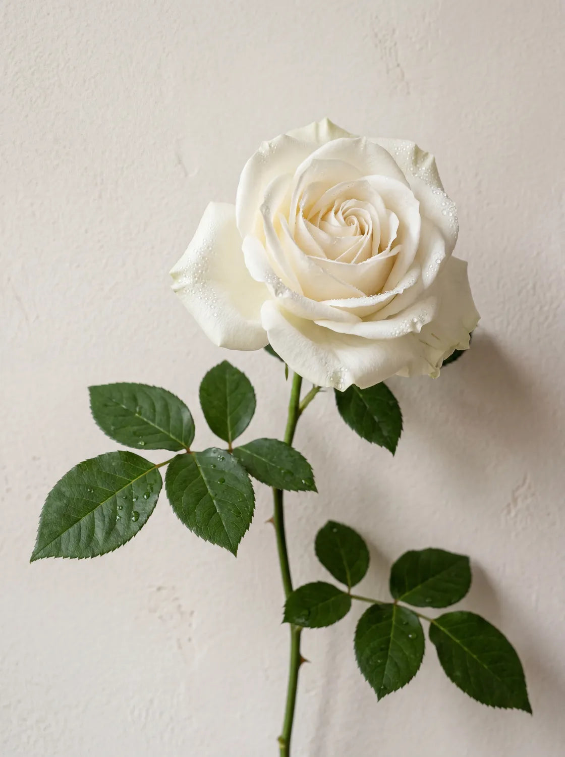 Tableau Rose Blanche fond blanc | en Métal Format A3