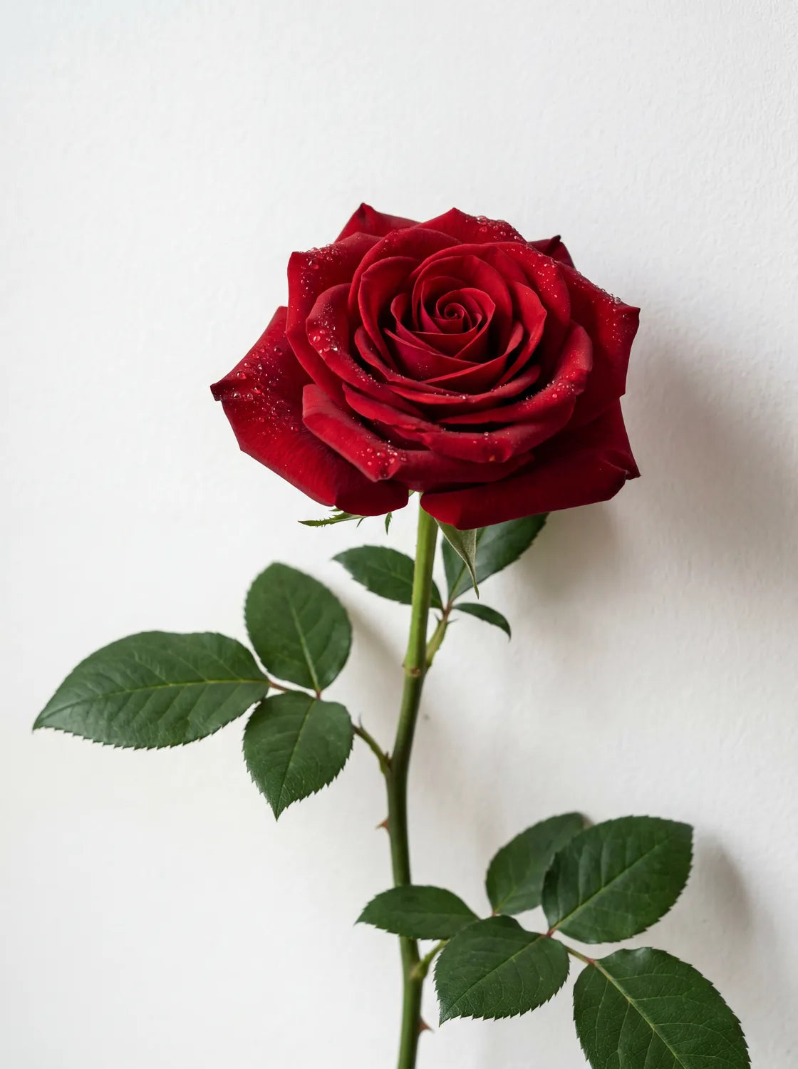 Tableau Rose Rouge fond blanc | en Métal Format A3