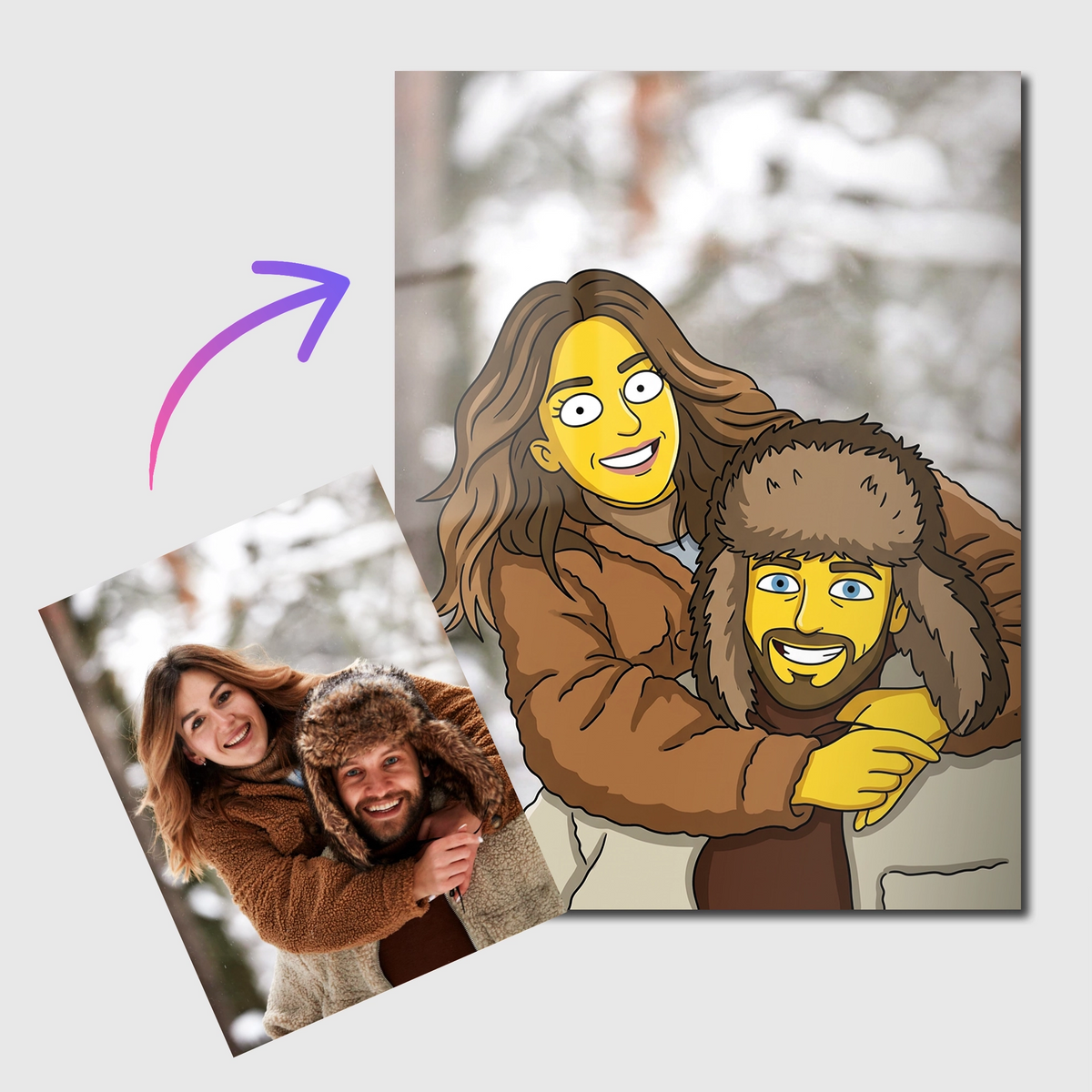 Tableau photo stylisé - Cartoon | en Métal Format A3