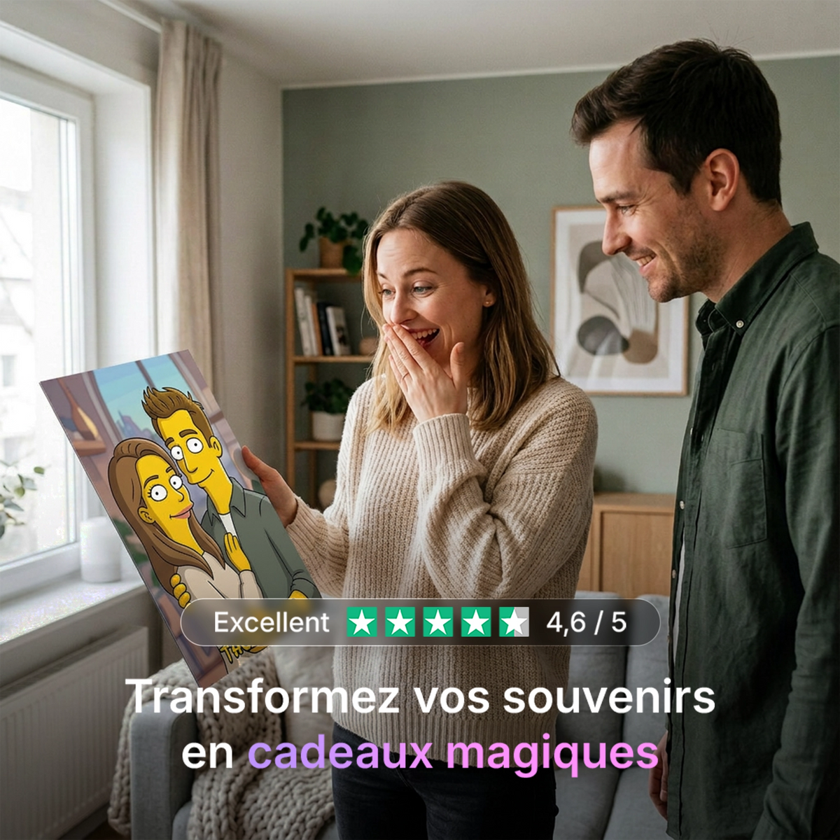 Tableau photo stylisé - Cartoon | en Métal Format A3