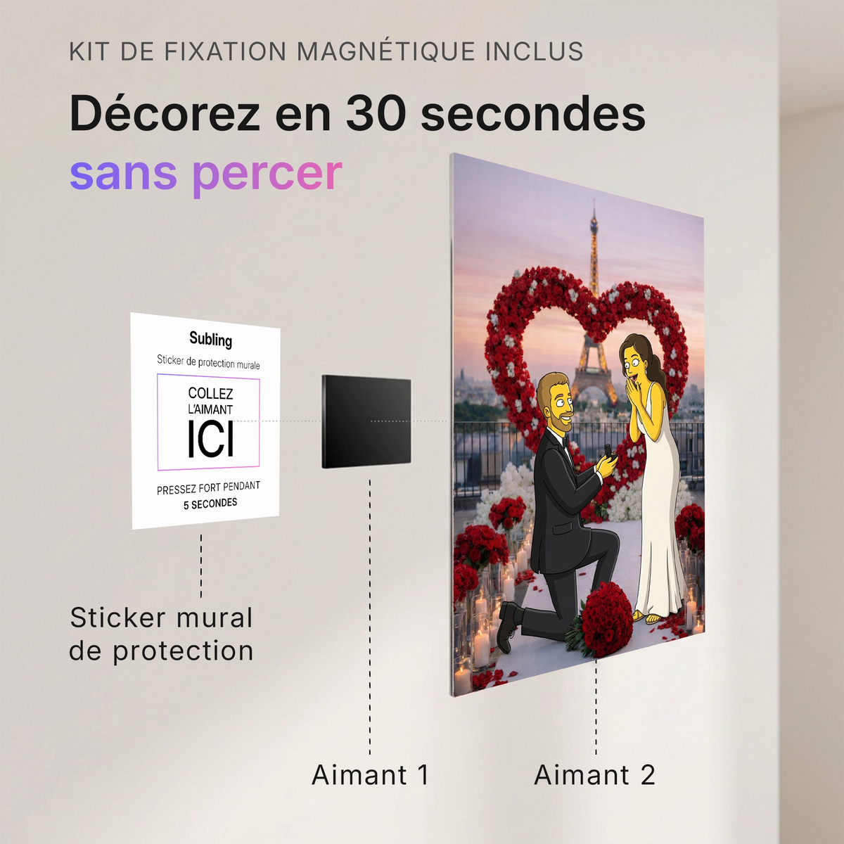Tableau photo stylisé - Cartoon | en Métal Format A3