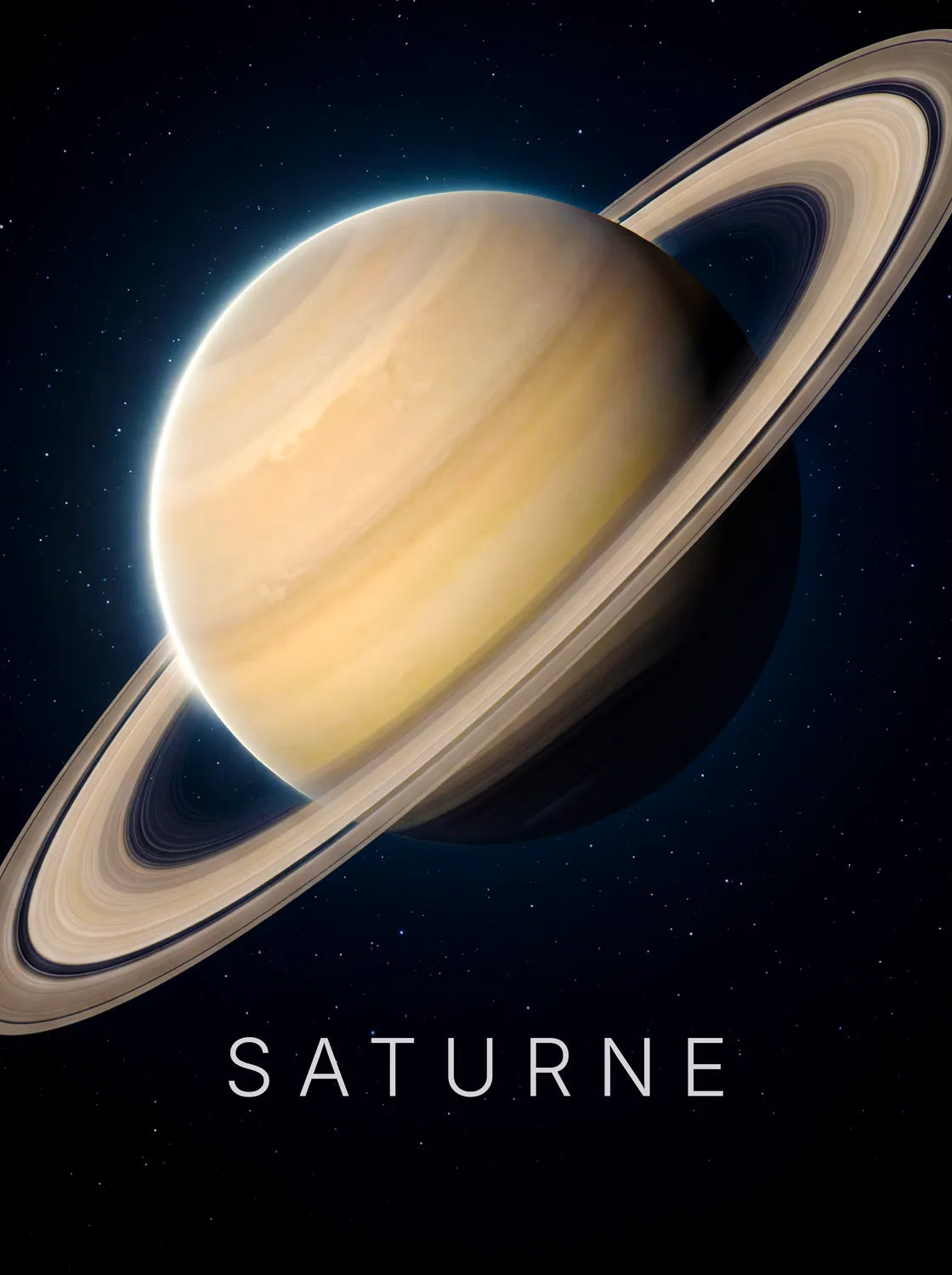 Tableau Saturne | en Métal Format A3