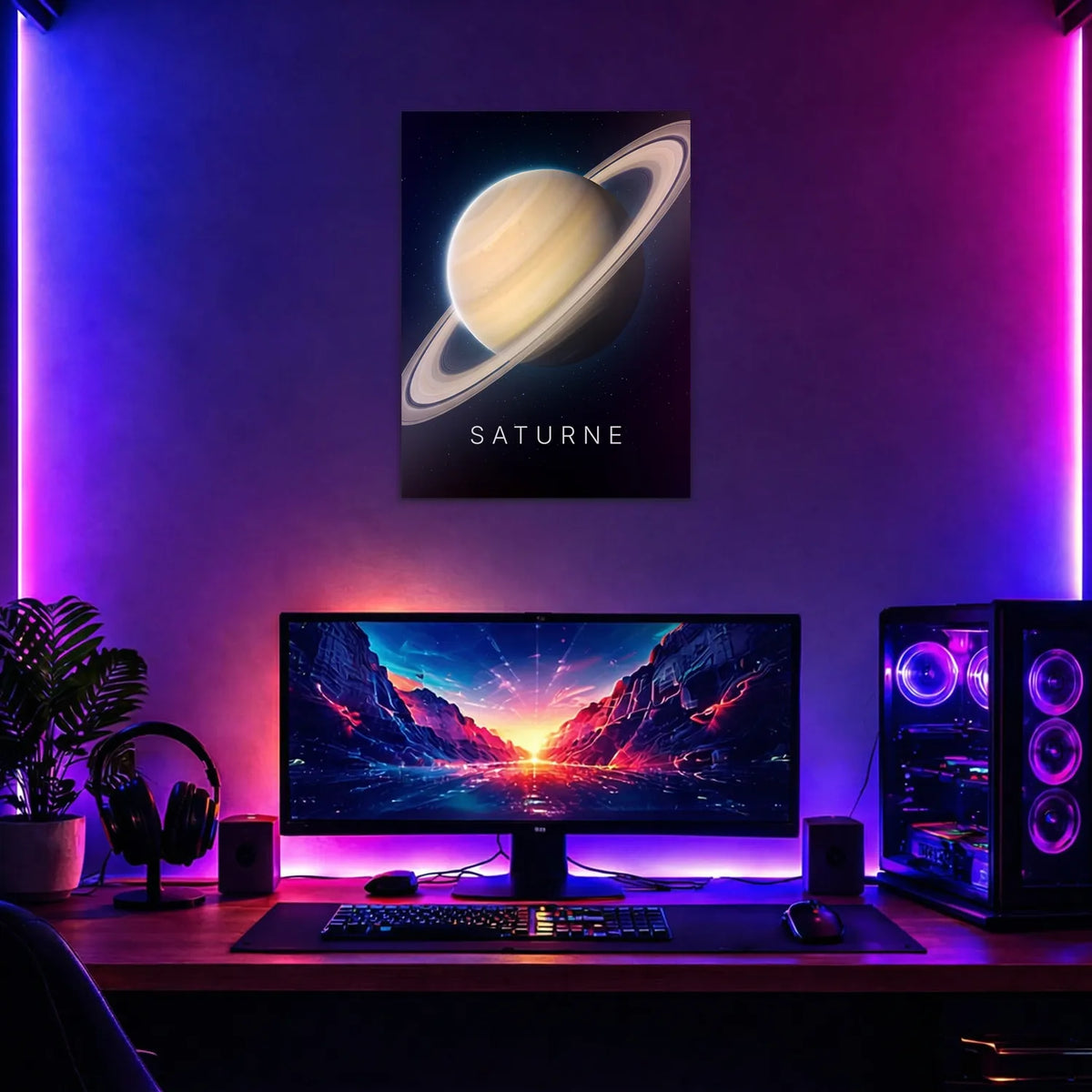 Tableau Saturne | en Métal Format A3