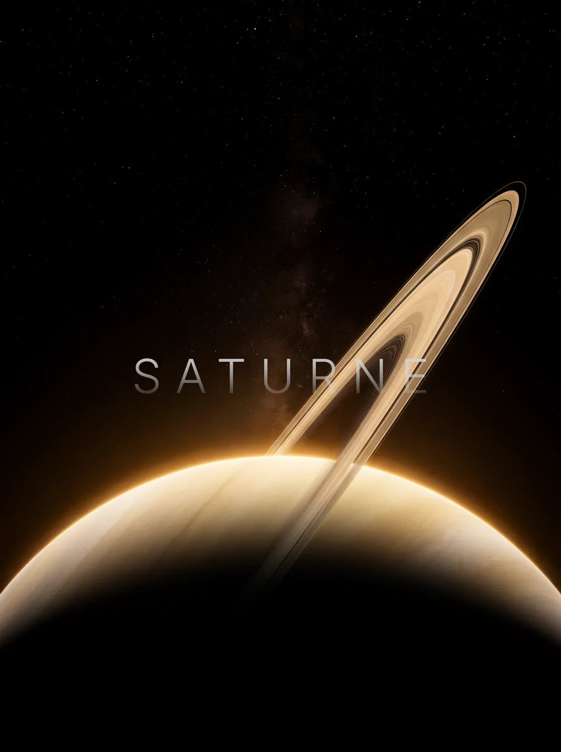 Tableau Saturne Horizon | en Métal Format A3