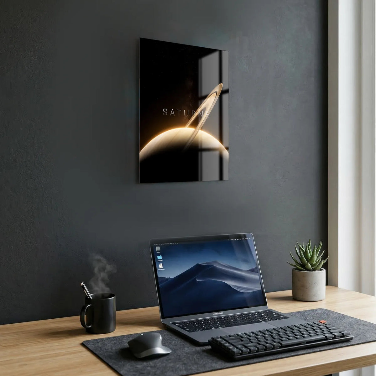 Tableau Saturne Horizon | en Métal Format A3