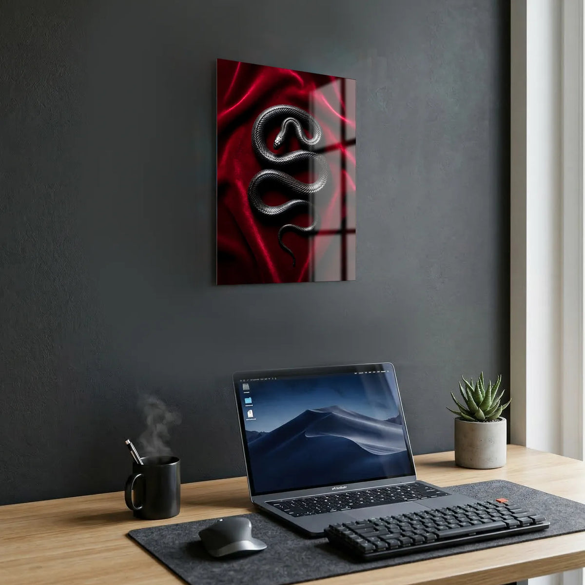 Tableau Serpent Velours | en Métal Format A3