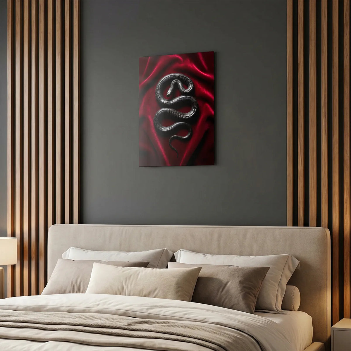 Tableau Serpent Velours | en Métal Format A3