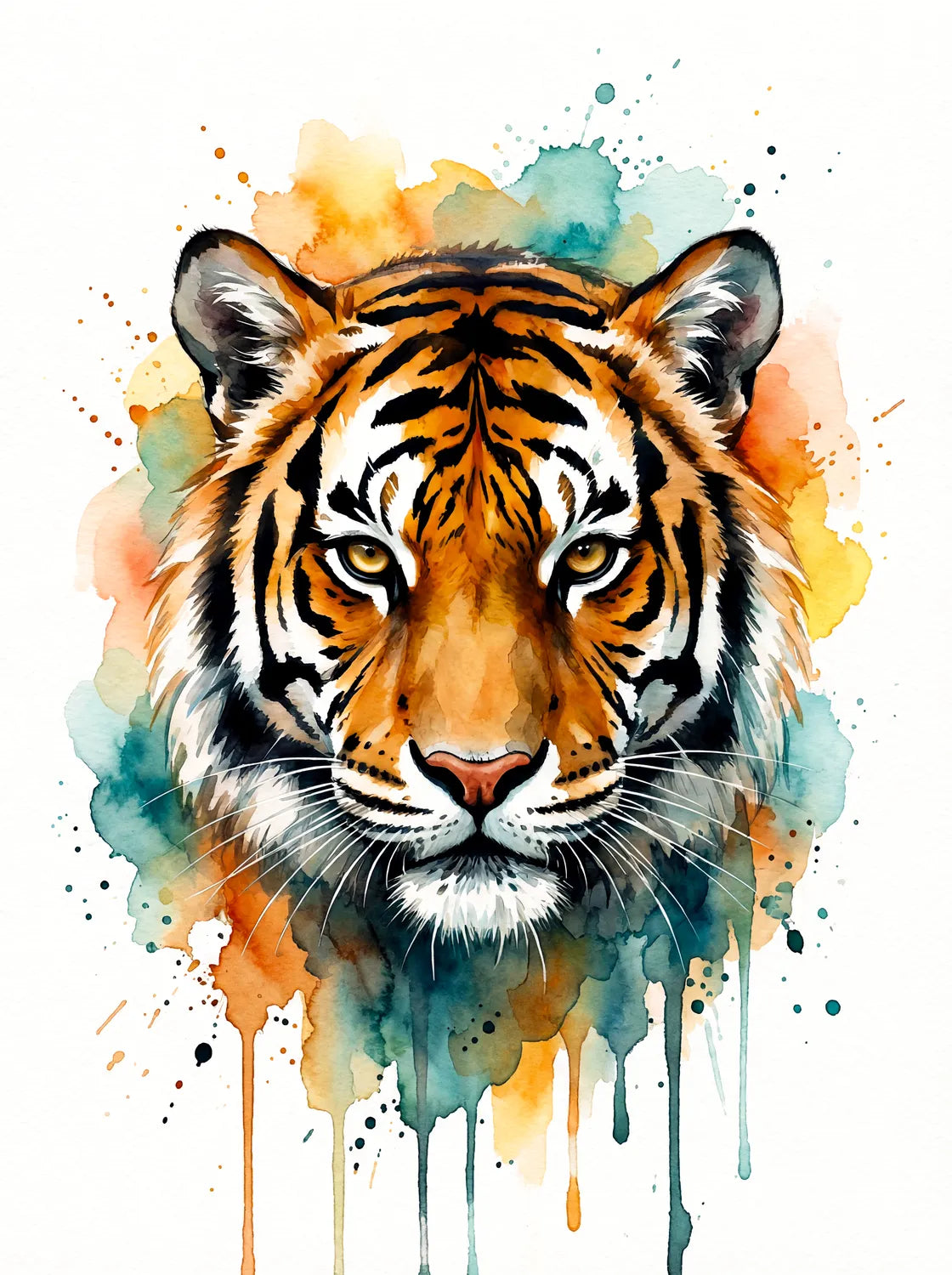 Tableau Tigre Artistique | en Métal Format A3