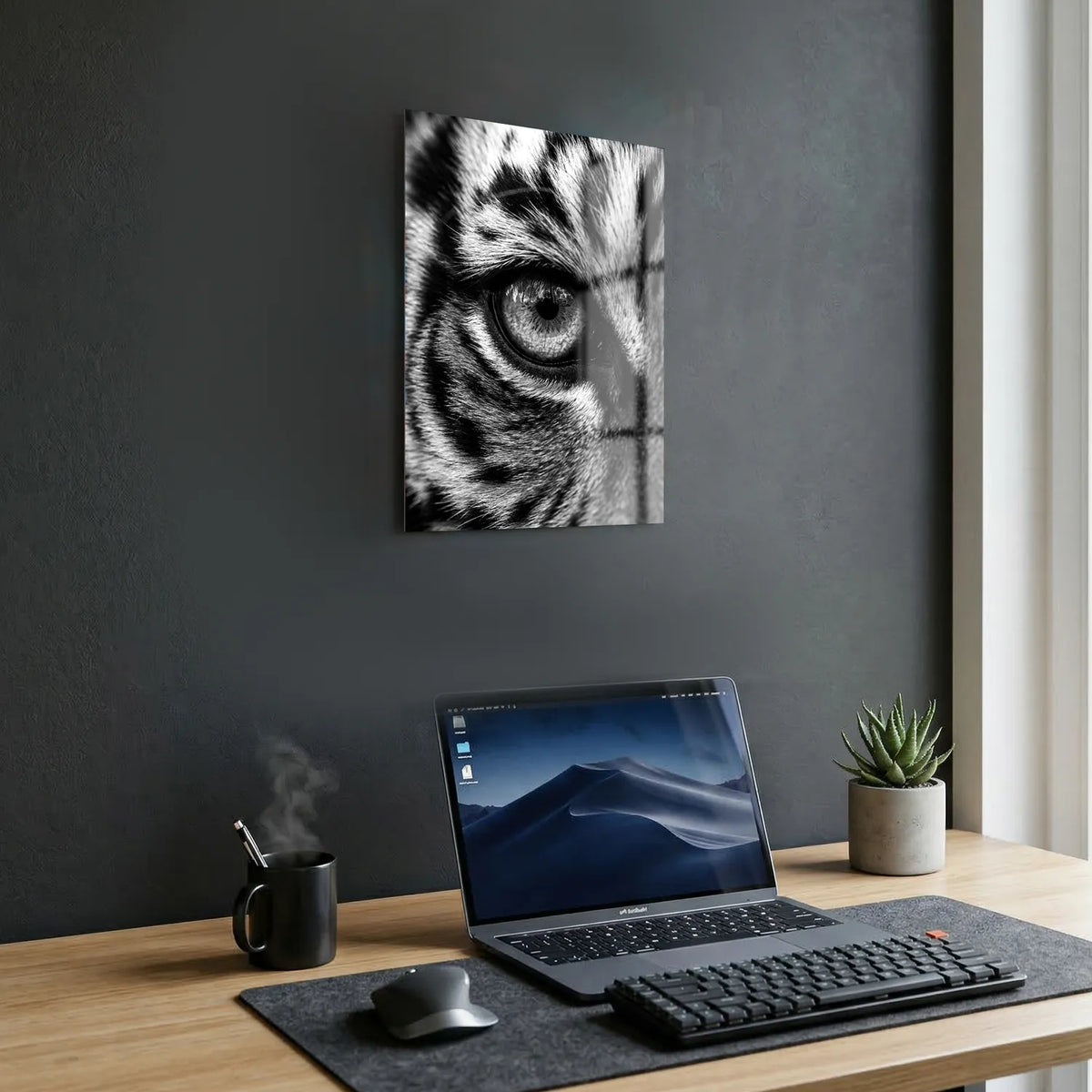 Tableau Œil de Tigre N&B | en Métal Format A3