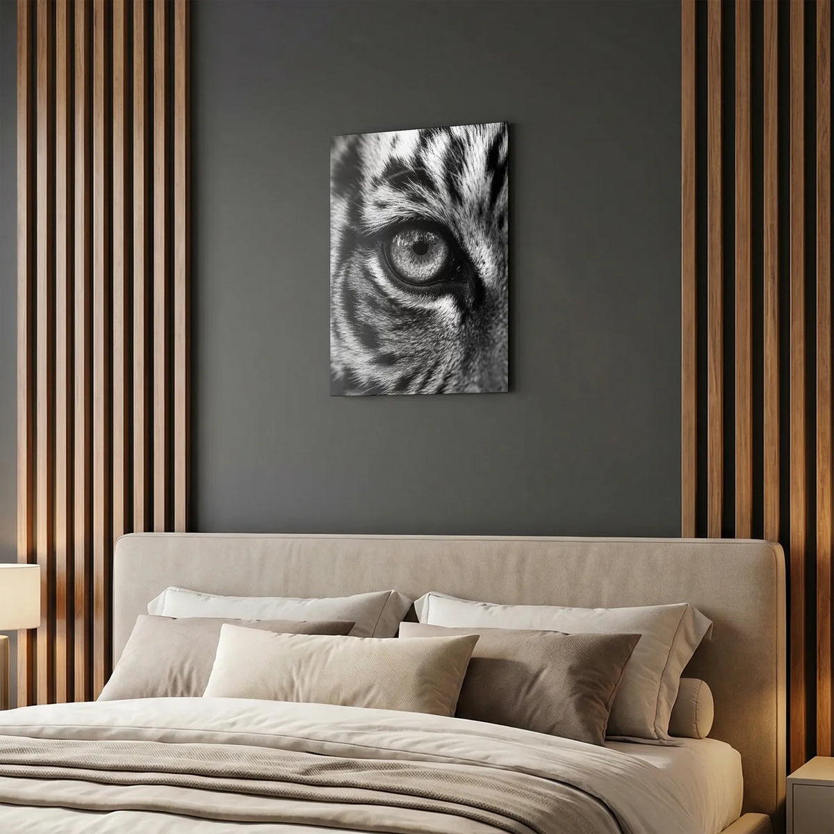 Tableau Œil de Tigre N&B | en Métal Format A3