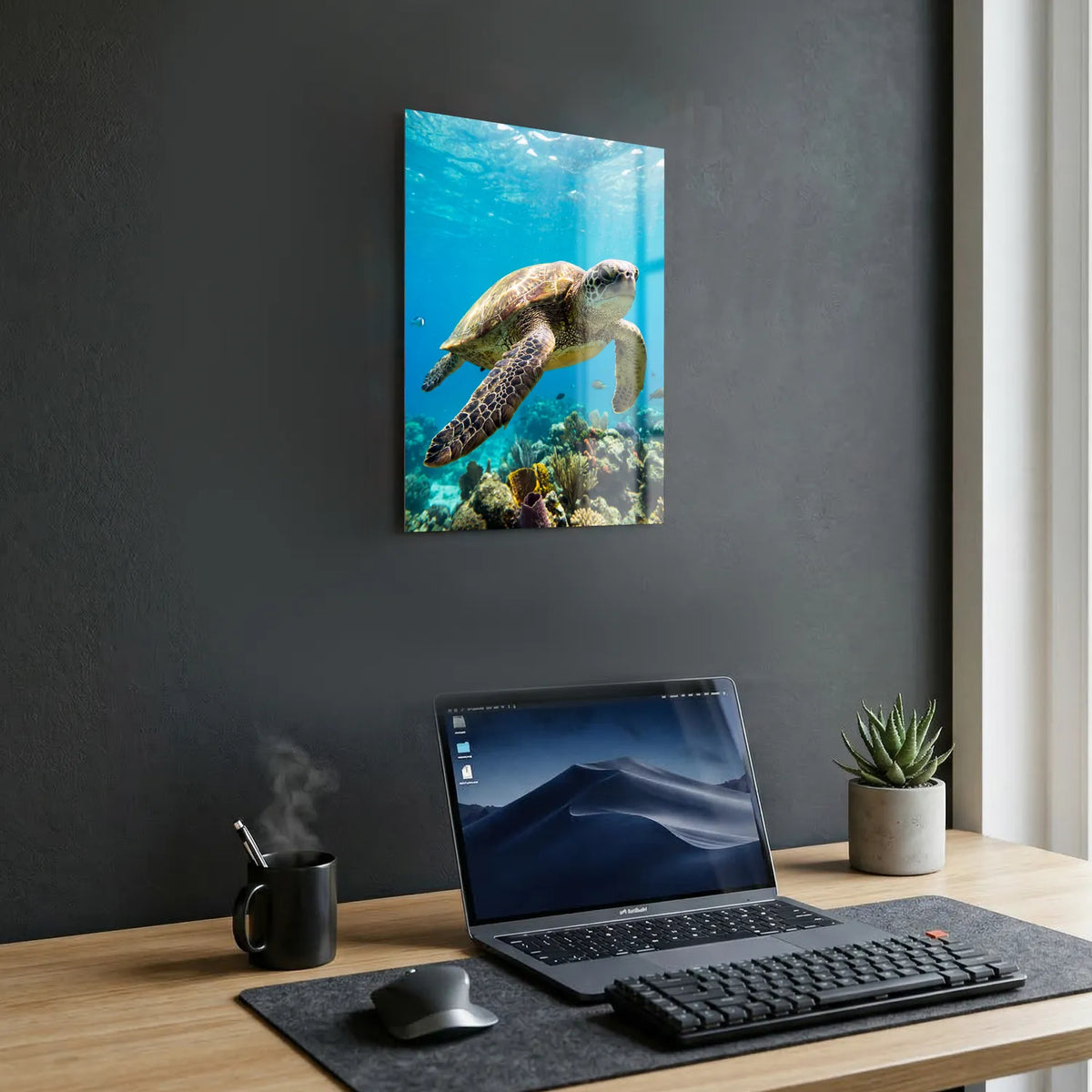 Tableau Tortue Marine | en Métal Format A3