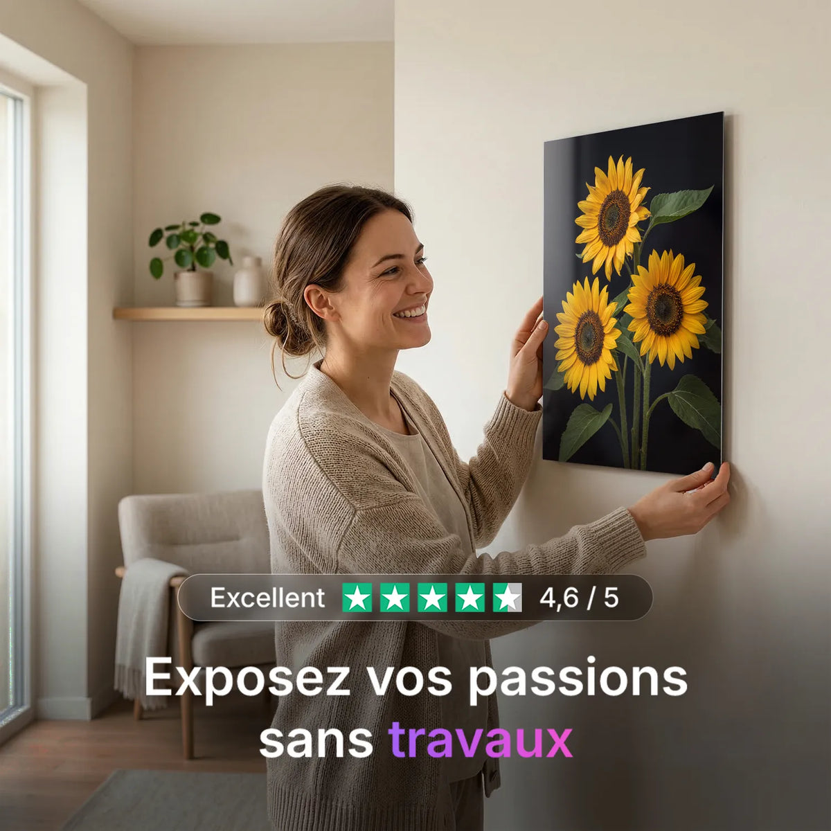 Tableau Tournesols | en Métal Format A3