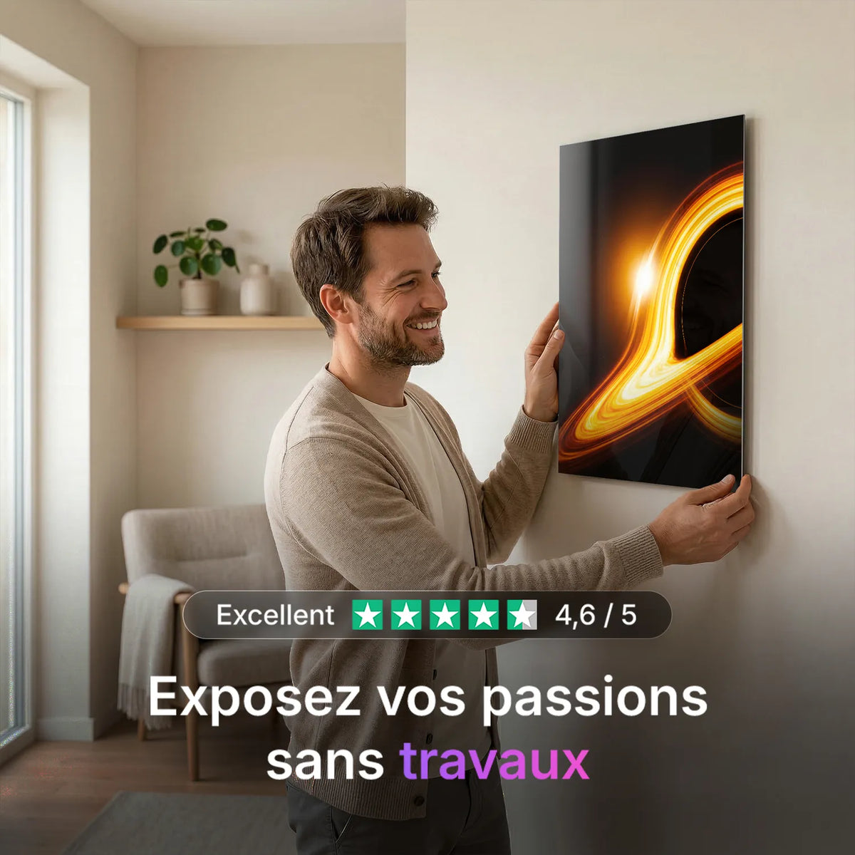 Tableau Trou Noir | en Métal Format A3