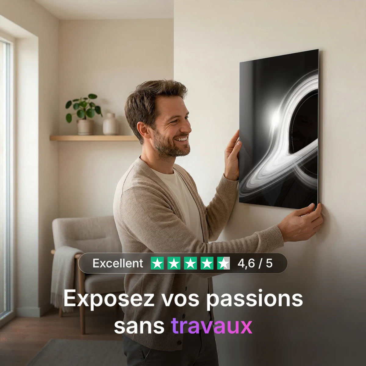 Tableau Trou Noir | en Métal Format A3