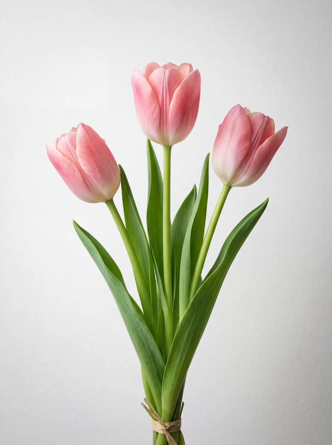 Tableau Tulipes Roses fond blanc | en Métal Format A3