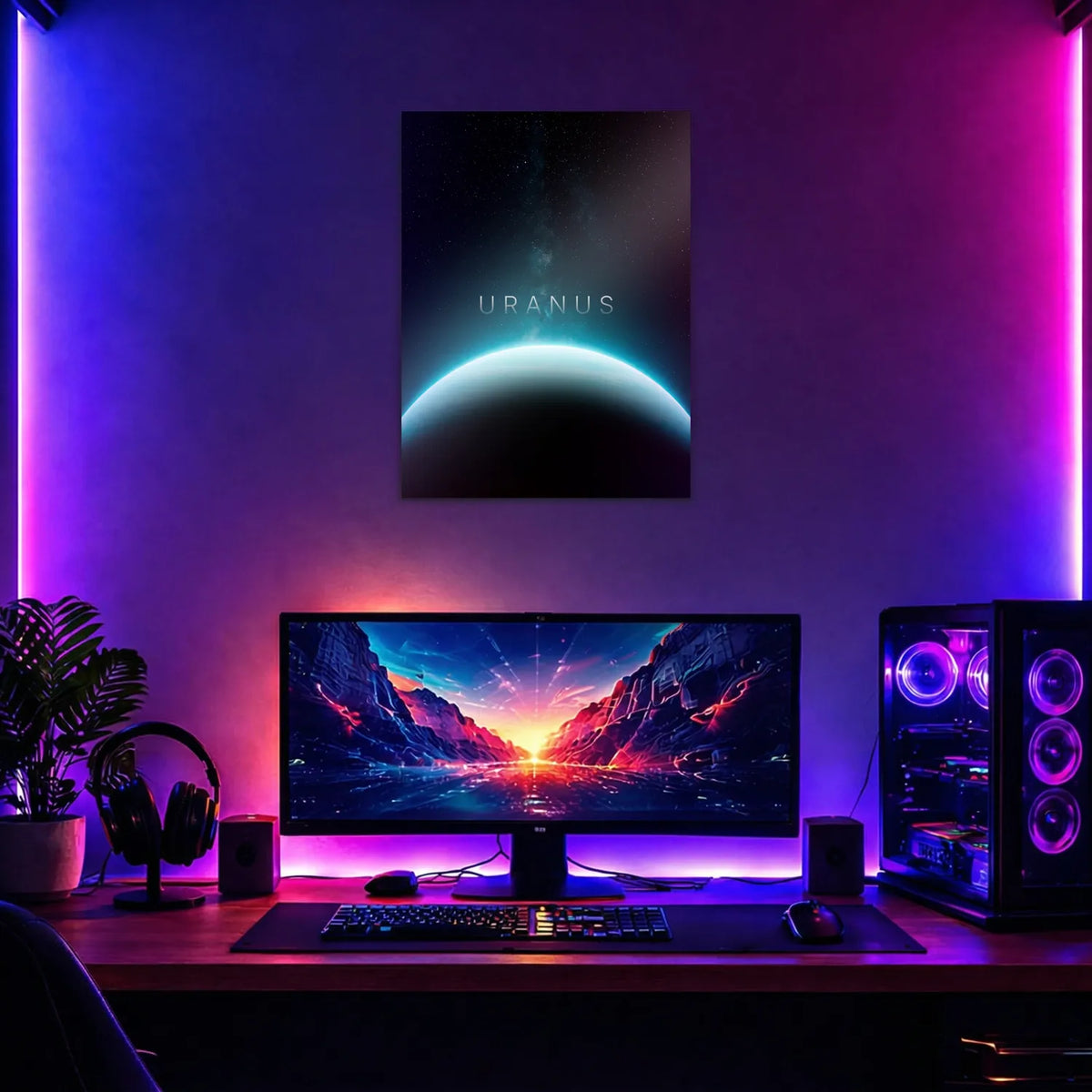Tableau Uranus Horizon | en Métal Format A3
