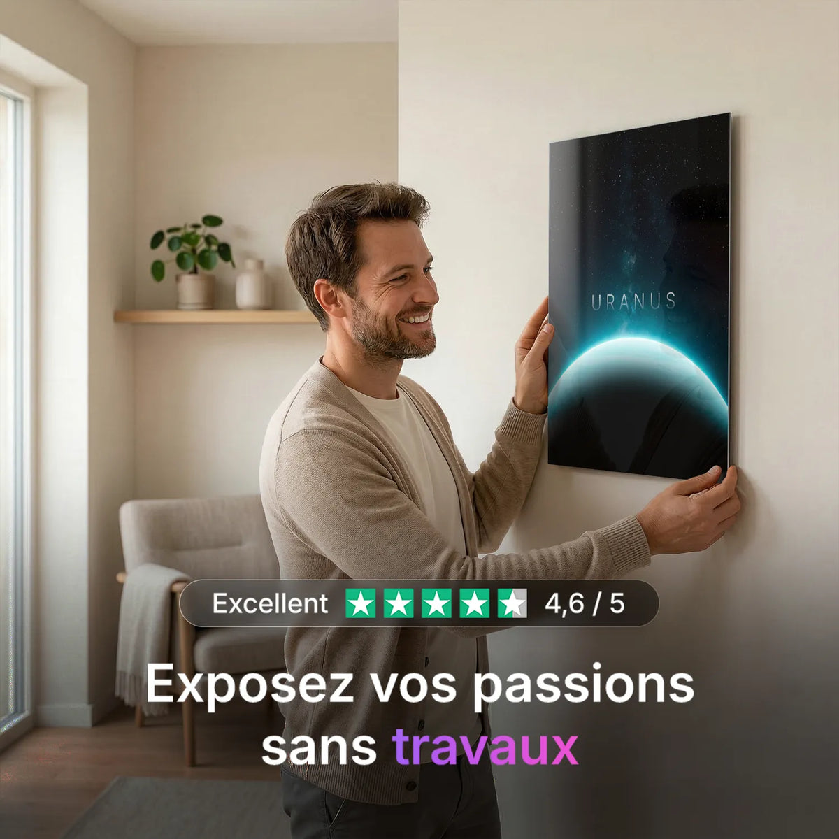 Tableau Uranus Horizon | en Métal Format A3