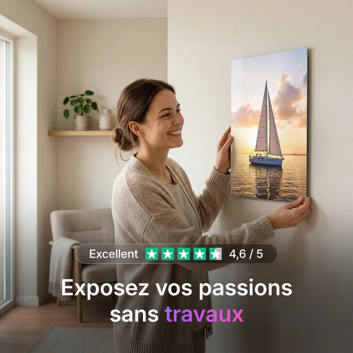 Tableau Voilier | en Métal Format A3