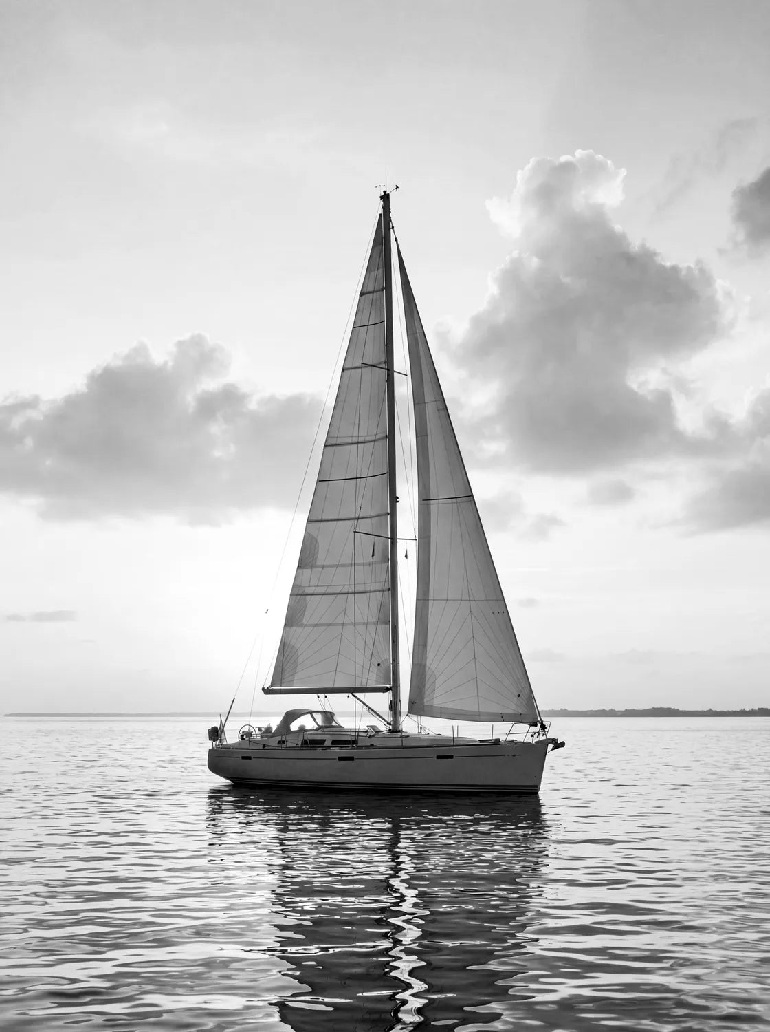 Tableau Voilier Noir & Blanc | en Métal Format A3