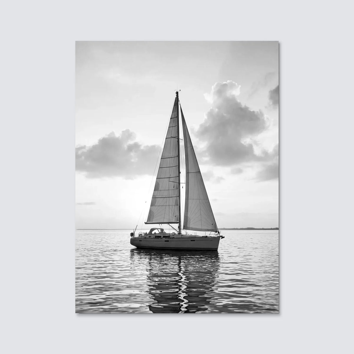 Tableau Voilier Noir & Blanc | en Métal Format A3