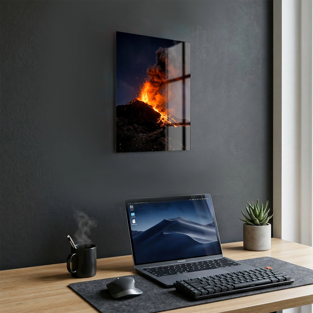 Tableau Volcan en éruption | en Métal Format A3