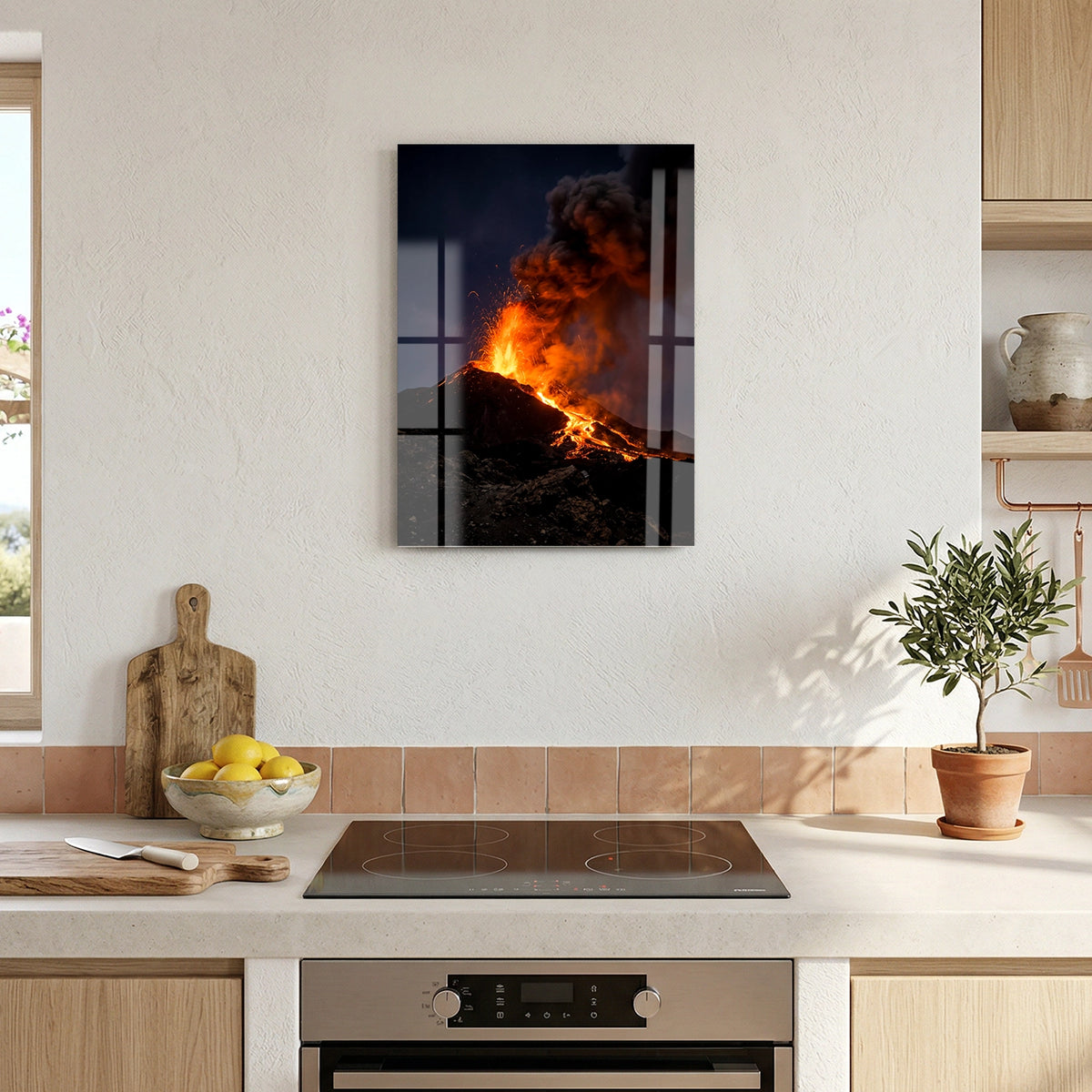 Tableau Volcan en éruption | en Métal Format A3