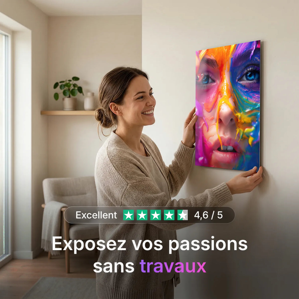 Tableau Larmes Chromatiques | en Métal Format A3