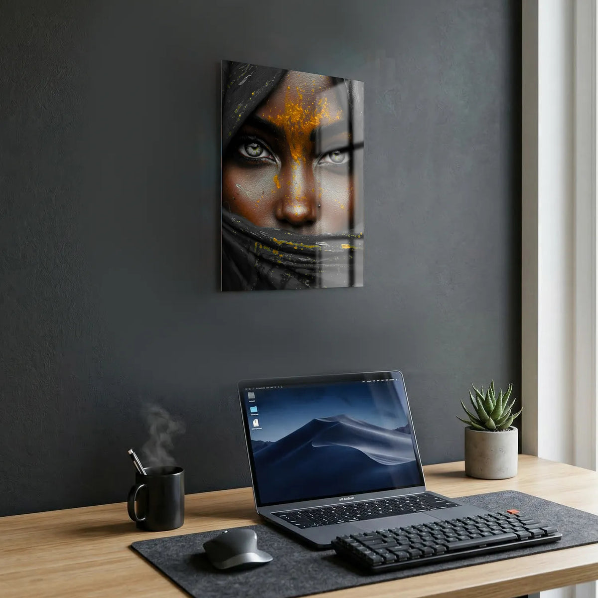 Tableau Thalia voile noir | en Métal Format A3