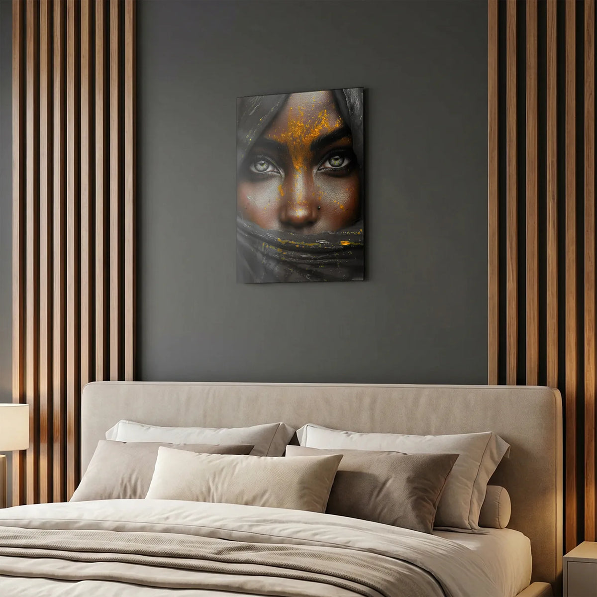 Tableau Thalia voile noir | en Métal Format A3