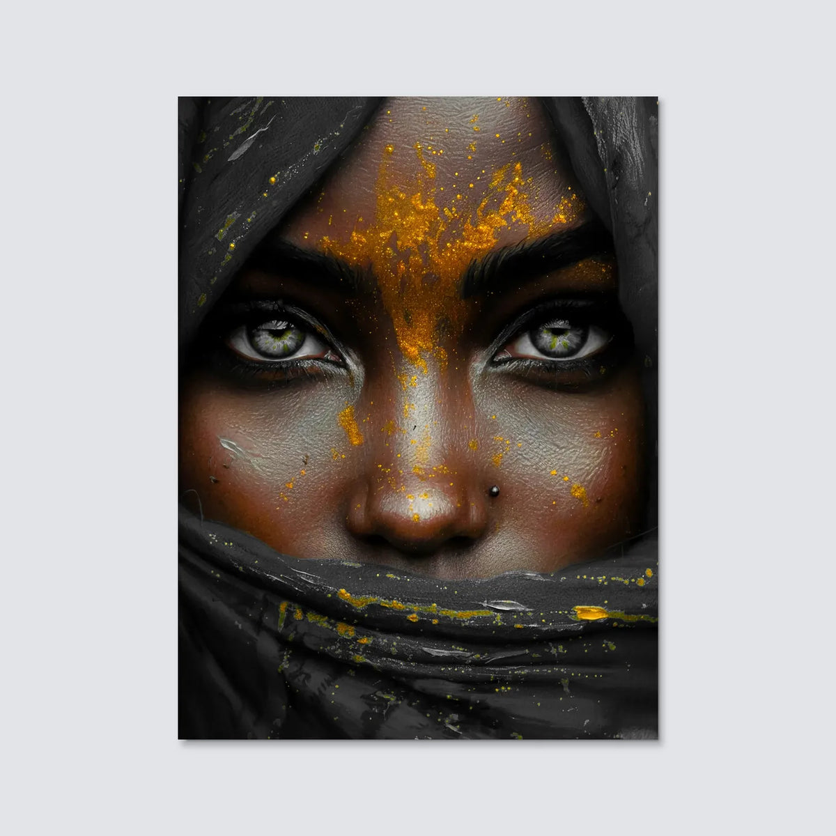 Tableau Thalia voile noir | en Métal Format A3