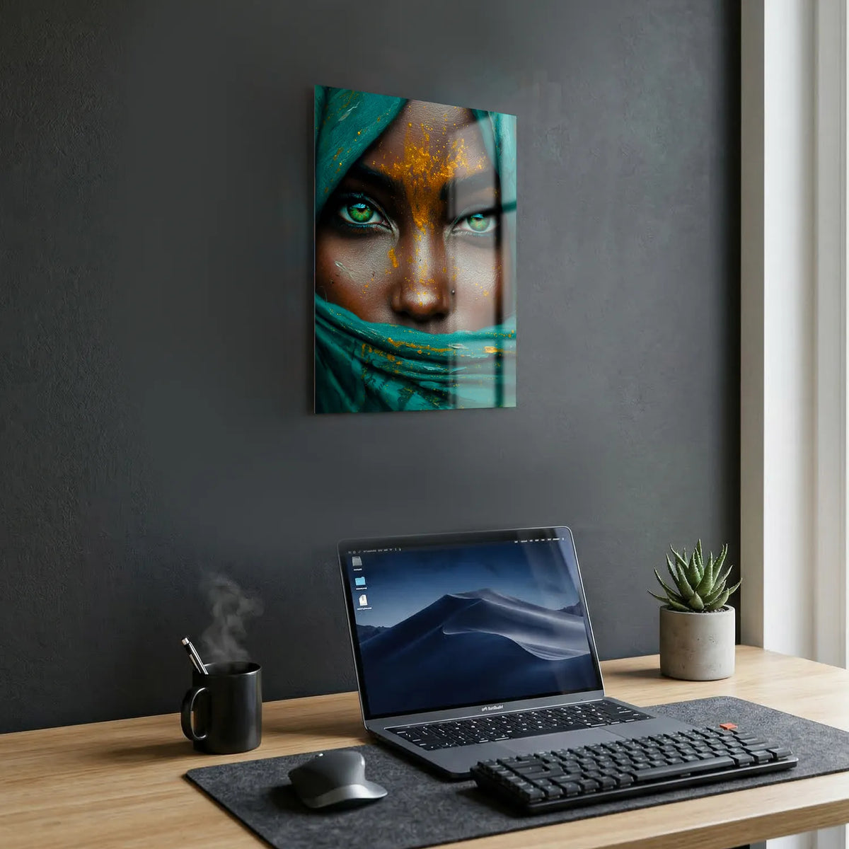Tableau Thalia voile vert | en Métal Format A3
