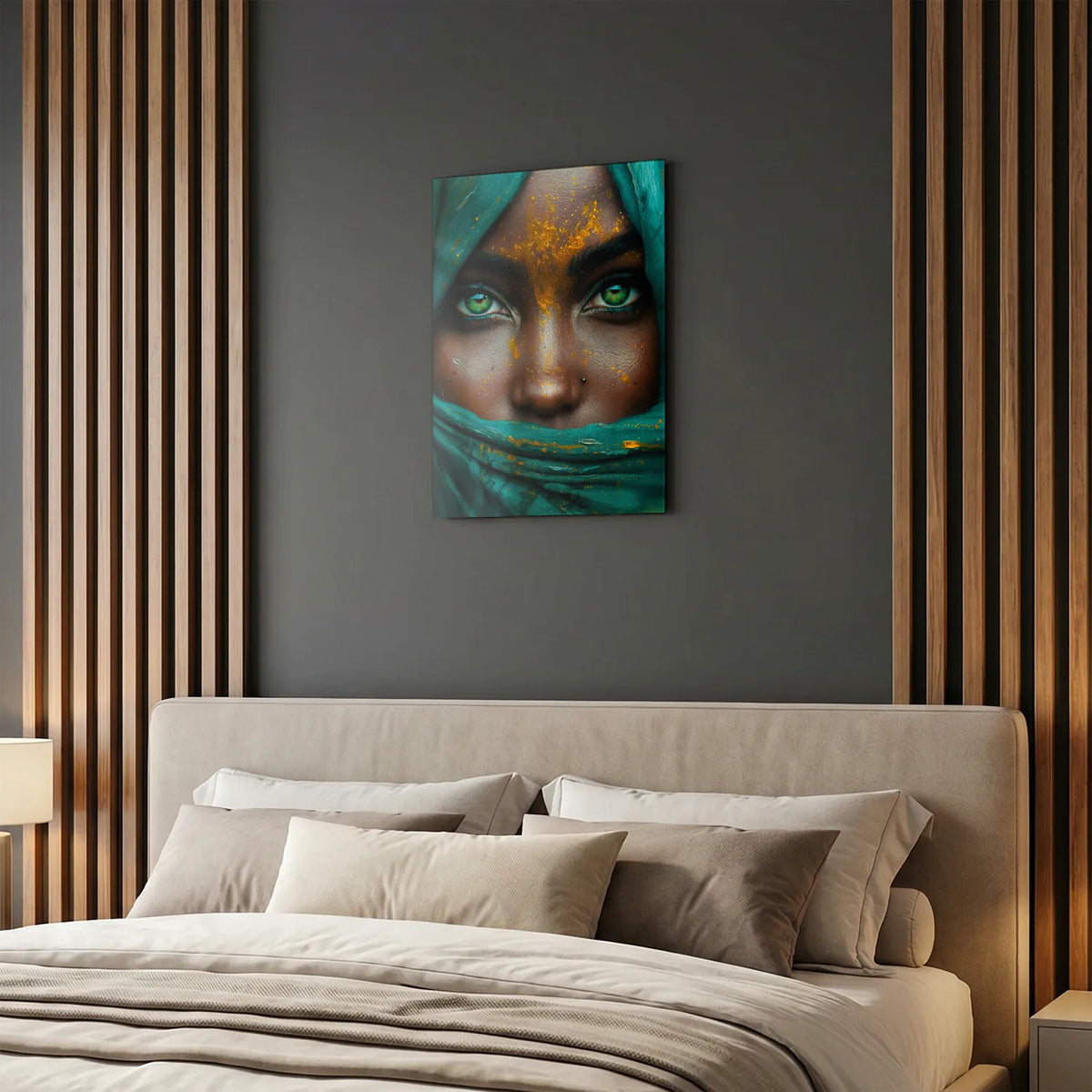 Tableau Thalia voile vert | en Métal Format A3