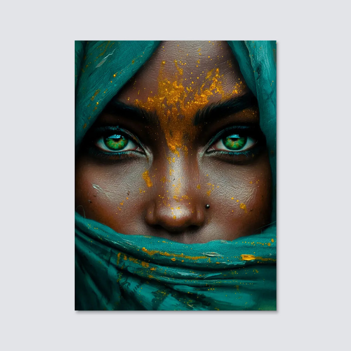 Tableau Thalia voile vert | en Métal Format A3