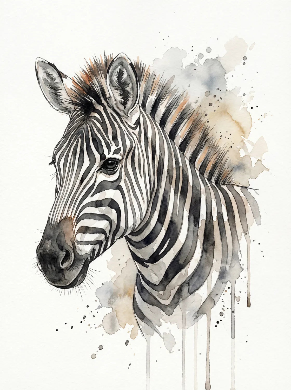 Tableau Zèbre Artistique | en Métal Format A3