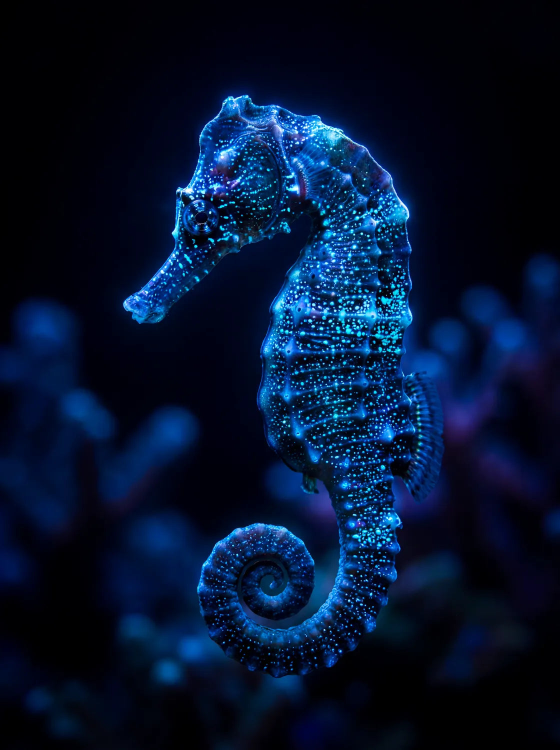 Tableau Hippocampe Bleu | en Métal Format A3